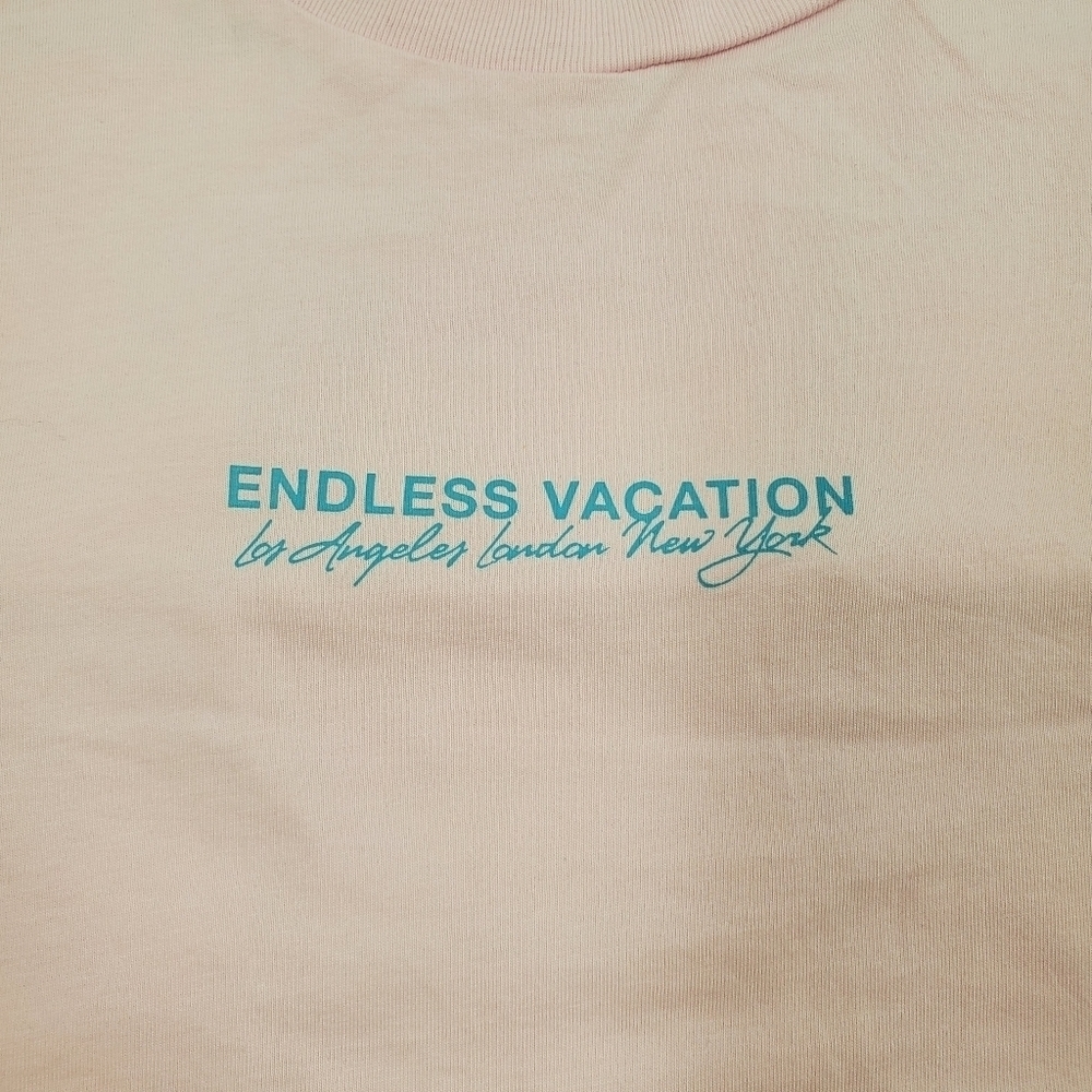 H&M Divided "Endless Vacation" Pink & Blue T-shirt - Picture 2 of 7